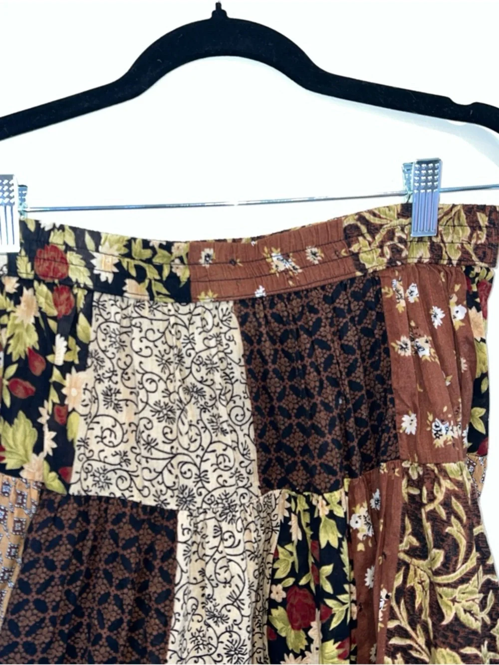 Sag Harbor Brown Patchwork Maxi Skirt - Picture 5 of 6